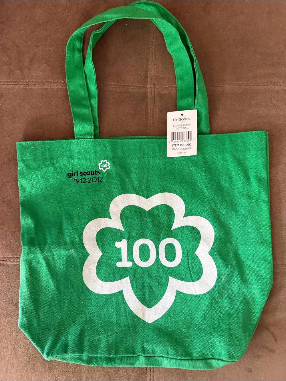 Girl Scouts 100th Anniversary Green Canvas Tote